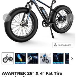 Electric Bike Fat Wheel 26” X 4” Inch Macrover 100 BRAND NEW