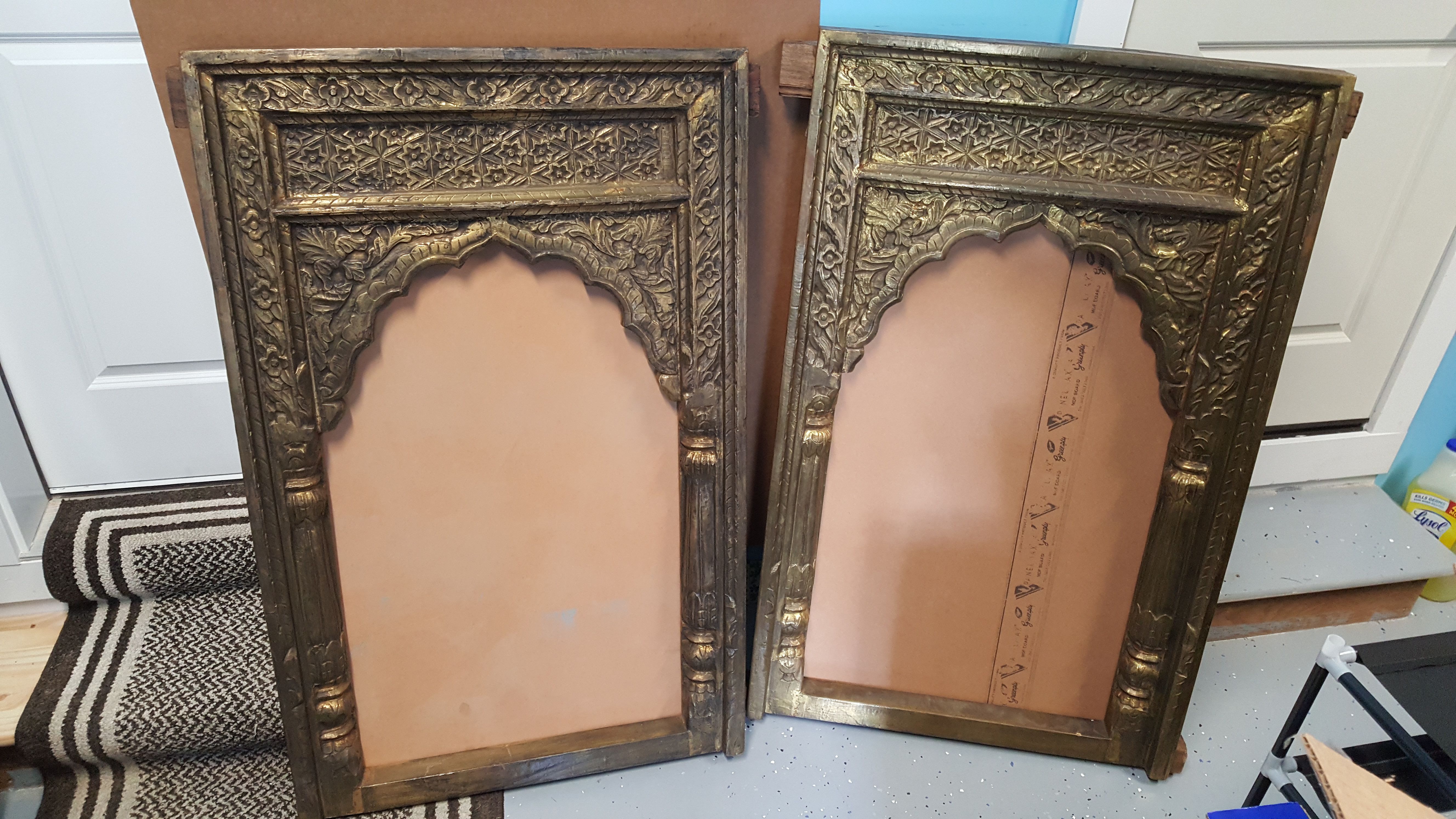 2 Large Antique Carved Mirror-Window Frame – One of a Kind Unique Furniture – NEW!