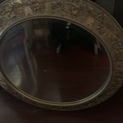 Vintage Big gold Circle Mirror