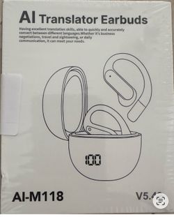 AI Translator Earbuds – Brand New in Box!