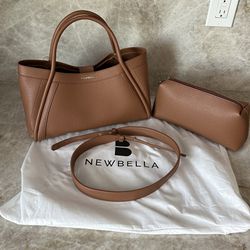 New NEWBELLA 2 piece set Tote Bag and pouch Crossbody Handbag Hobo with Buckle Closure