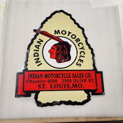 Parts  Indian Motorcycle  Arrow head Dealer Faux Vintage Steel Metal Sign 