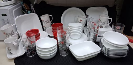 HUGE SET OF CORELLE MANDARIN FLOWER