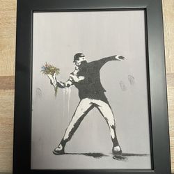 Framed Banksy Replica Painting 7x9”