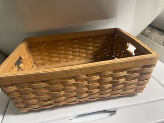 Rectangular Woven Wood Basket