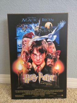 Harry Potter and the Sorcerer's Stone 13x19 Wooden Movie Poster Wall Frame