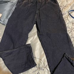 Wrangler Flannel Lined Carpenter Jeans 38x34