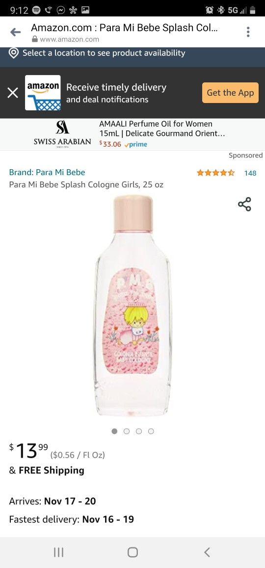 Para Mi Bebe Splash Cologne Girls, 25 oz
