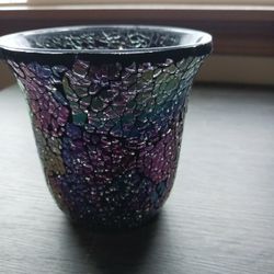 Partylite "Crackled Glass" Candle Holder 