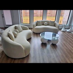 Luxury Ivory Sofa And Loveseat🔥 Financing $10 Down