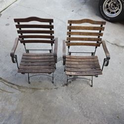 Iron and Wood Chairs