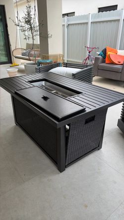 Dark tone rect fire pit