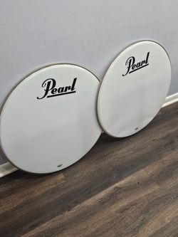 2 Pearl Logo Marching Bass Drum Heads 28 in.