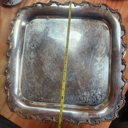 Vintage Silver Plated Serving Tray 