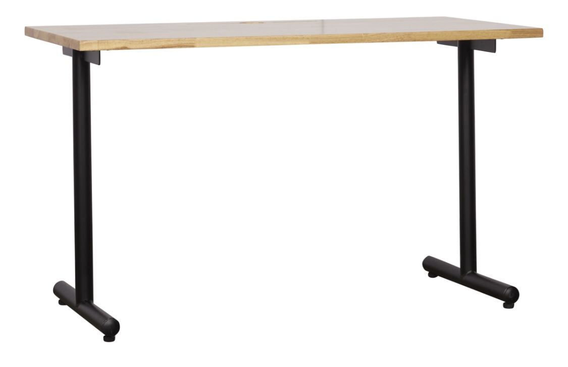 Modern Simple Style PC Table Black Metal Frame w/ Butcher...