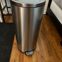 Tall Round Large Foot Pedal Trash Can 