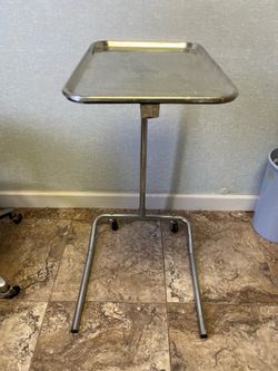 Stainless Steel Instrument Tray Adjustable Rolling Lab Cart