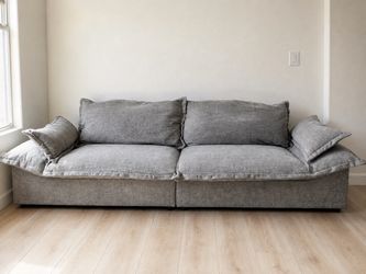 Oversized Gray Sofa with Side Storage – Deep & Cozy