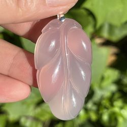 Sterling Silver Leaf Agate Pendant