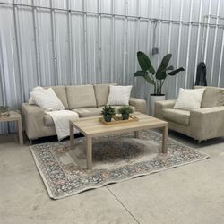 Industrial Look Sofa And Matching Chair
