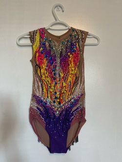 Girl Hand-Rhinestoned Rhythmic Gymnastics Leotard