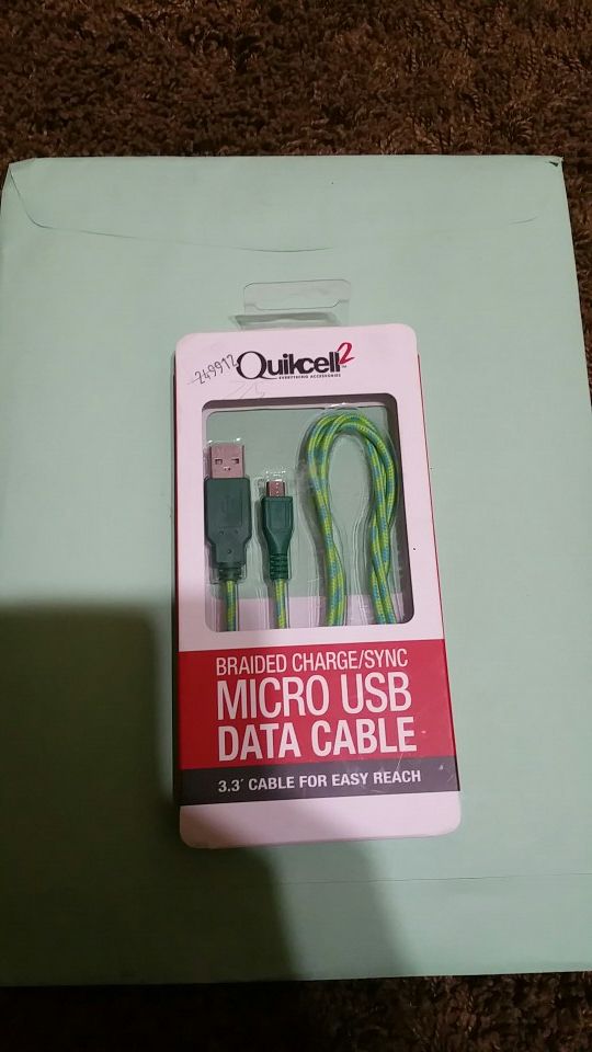 Braided micro usb charger