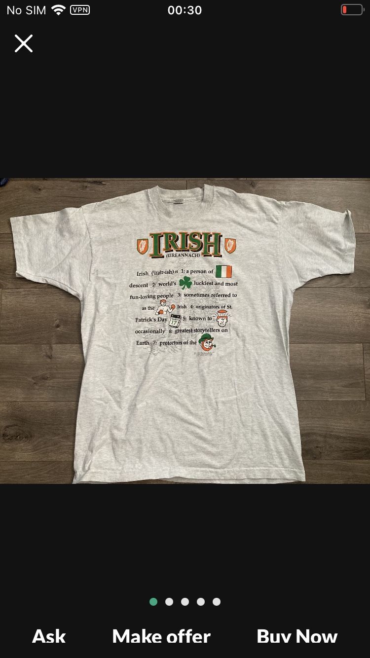 Vintage T-shirt Ireland Irish Definition XXL 2XL St Patrick’s Day Lucky Clover