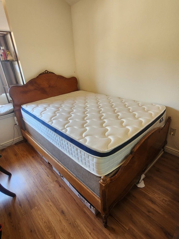 Antique Wood Full Bed Frame