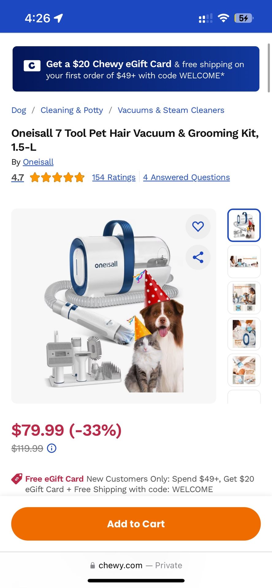 Pet grooming kit with vacuum