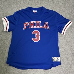  Allen Iverson Philadelphia 76ers Mitchell Ness NBA Baseball Jersey