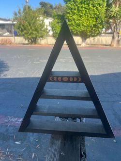 Triangle Wood Wall Shelf Moon Phase Decor