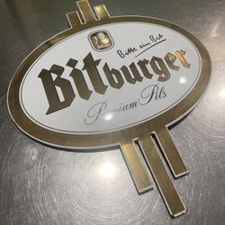 Enamel Bitburger Beer Sign