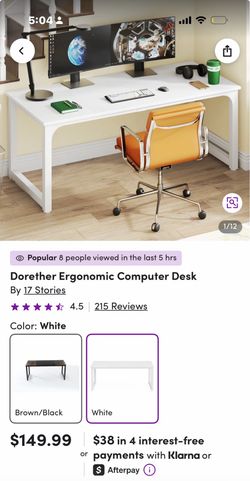 Large white wood desk