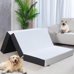 QUEEN 6”Folding Mattress Tri-fold Memory Foam Mattress Topper-Guest Bed-RV-Camping $160 Firm