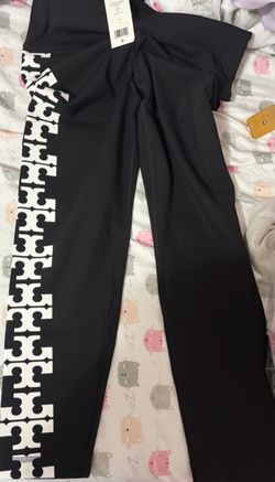 TORY BURCH COMPRESSION REFLECTIVE LOGO 7/8 LEGGING Large