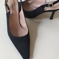 Black Silk Satin Heels Banana Republic