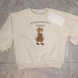 Zara Teddy Bear Toddler Sweater New 