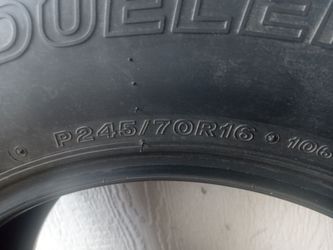 Tire 245/70/16.