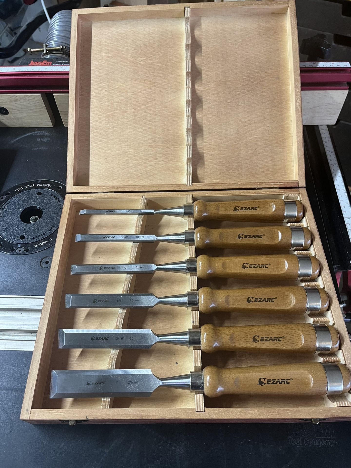 Set Of 6 Ezarc Chisels - Hand Sharpened and Dressed