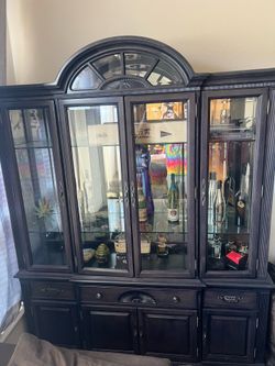 Free Stately Wood and Glass Hutch