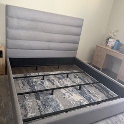 King size upholstered bed frame