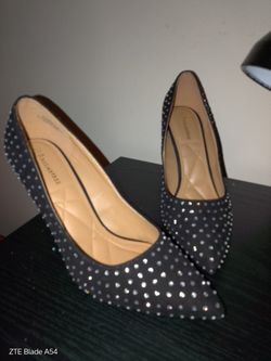 8.1/2 "Razzmatazz" Studded Black Heels
