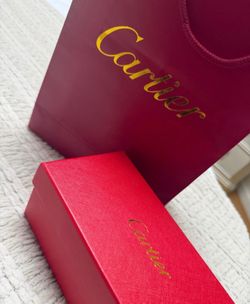 Cartier Cartier Gold-Tone Eyewear Temple with Red Case Accent
