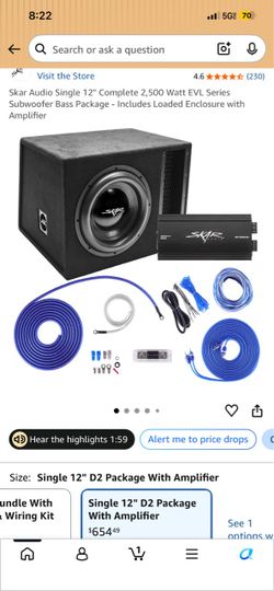 Skar Audio 12" EVL Series Subwoofer Bass Package with Amplifier