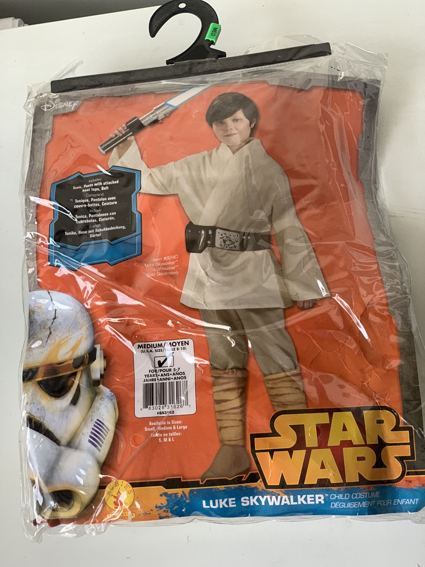 Luke Skywalker Costume Size Medium 8-10 Star Wars Halloween Boys
