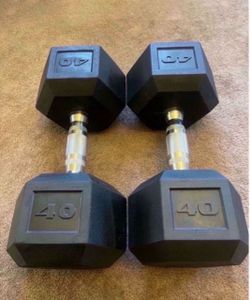 CAP Barbell, 40lb Rubber Hex Dumbbell, Single