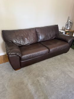 Brown Leather IKEA Sleeper Couch