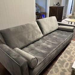 HIGH END Tuxedo Suede Grey Boutique Couch 