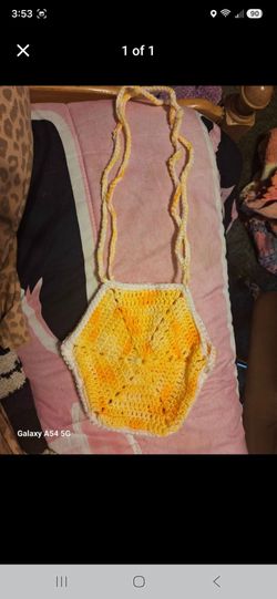 Crochet Yellow Purse Small