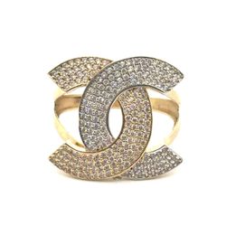 Woman’s Ladies 14k Yellow Gold CZ Cubic Zirconia CC Ring Size 7.5 GP3128781